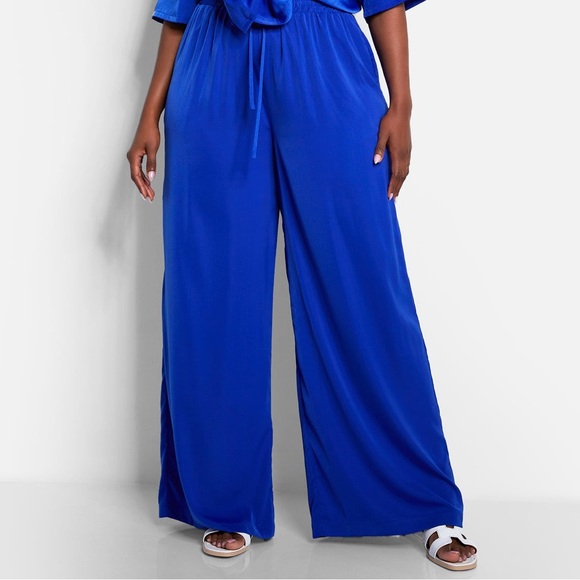 Rebdolls Pants - Rebdolls Stretch Wide Leg Pants — Royal Blue, Size 4x